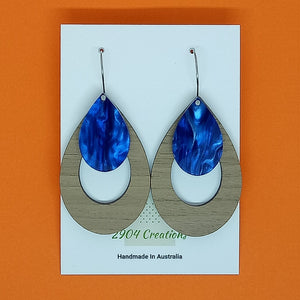 WALNUT STACKED OCEAN BLUE RIPPLE DROP
