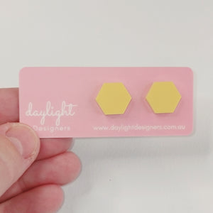PASTEL POP HEXAGON STUDS  // 10 COLOURS AVAILABLE