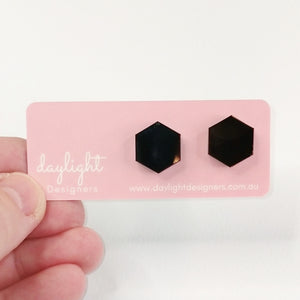 PASTEL POP HEXAGON STUDS  // 10 COLOURS AVAILABLE