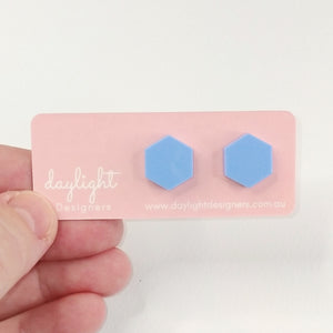 PASTEL POP HEXAGON STUDS  // 10 COLOURS AVAILABLE