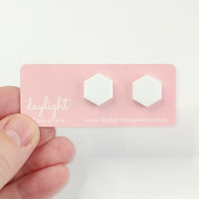 Load image into Gallery viewer, PASTEL POP HEXAGON STUDS  // 10 COLOURS AVAILABLE