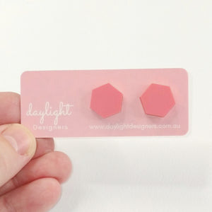 PASTEL POP HEXAGON STUDS  // 10 COLOURS AVAILABLE