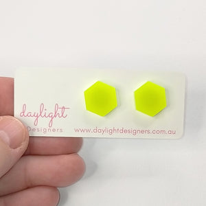 NEON HEXAGON STUDS  // 3 COLOURS AVAILABLE