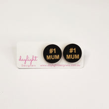 Load image into Gallery viewer, #1 MUM STUDS - 5 COLOURS AVAILABLE