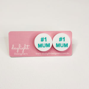 #1 MUM STUDS - 5 COLOURS AVAILABLE