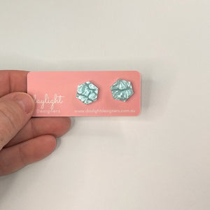 PASTEL POP HEXAGON STUDS  // 10 COLOURS AVAILABLE