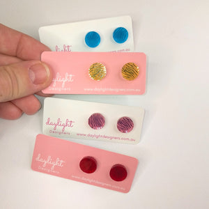 MIRROR FINISH ANIMAL PRINT STUDS MINI // 4 COLOURS AVAILABLE