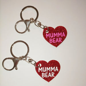 MUMMA BEAR KEYRING  - 3 COLOURS AVAILABLE